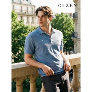 [올젠]멜란지 반팔 카라 티셔츠 (ZOE2TT1301)