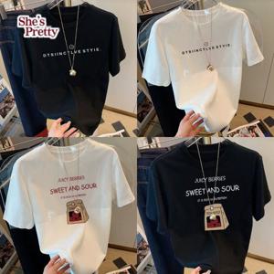 [쉬즈프리티] (1+1)블랙&화이트잇템티셔츠