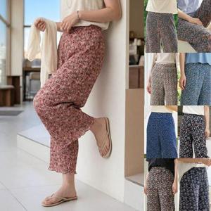 [엄마옷 로즈맘] [1+1] 생기충전꽃주름8부밴딩바지