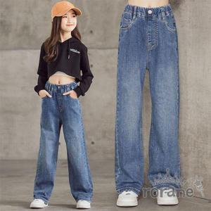 [로라네]초등여아 주니어 롱 와이드 청바지 기모