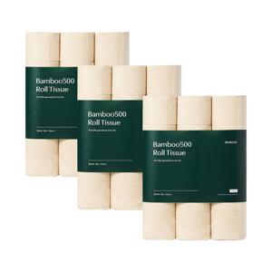 디어커스 뱀부500 먼지없는 대나무 화장지 휴지 3겹 30롤 x3