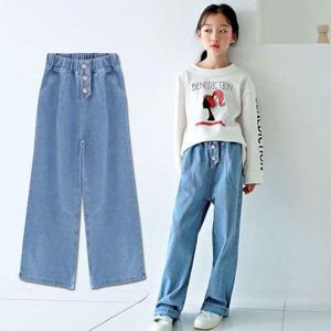 [초딩하우스]3버튼와이드청바지(봄가을) 주니어여아의류 초등학생옷 주니어청바지 초등청바지