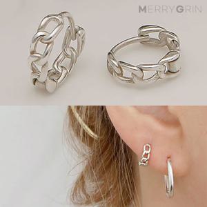 [메리그린] 925실버 시크 체인 링 귀걸이