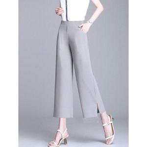 [힙제이]쿨링아이스 8부 옆트임 와이드팬츠 통바지 여성 여름바지