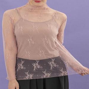 [디얼마미][디얼마미] 시스루 레이스 망사 티셔츠 / 미시옷 빅사이즈 엄마옷 중년 여성 마담