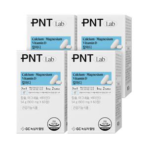 GC녹십자웰빙 PNT 칼마디 칼슘 마그네슘 비타민D 60정 1개월분 X 4