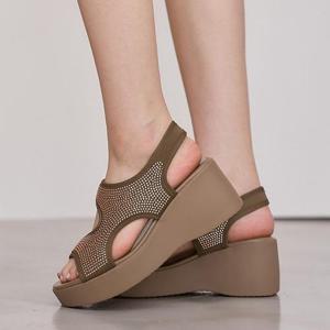 [니나스파리]7cm 통굽 비즈 샌들