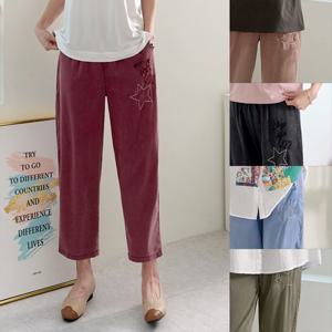 [엄마옷 로즈맘] 연이별자수밴딩면바지