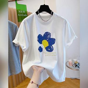 [유니제이] 네스트 플라워 프린팅 반팔티