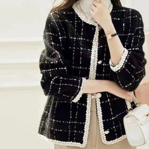 [블랙퀸] 바밍 체크 트위드 자켓 blk003778
