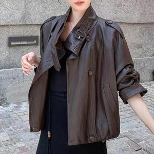 [블랙퀸][블랙퀸] 코블 페이크 레더 자켓 blk003965