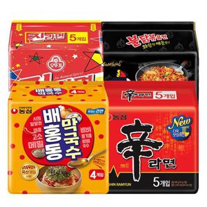 농심 배홍동막국수4봉+신라면5봉+진라면5봉+불닭볶음면5봉