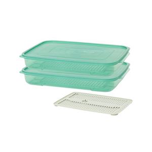 이지앤프리 튼튼이 웨이브킵 냉동실정리용기 3700ml 2p+채반 1p