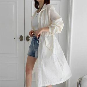 [삐까삐까]에버 스트링 바람막이 긴팔 롱 집업 점퍼 빅사이즈 얇은 아노락 한여름까지 레이어드