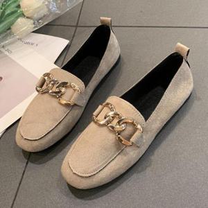 여자신발 모던 로퍼화 골드 체인 장식 베이직 데일리 여성 로퍼