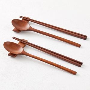 프롬포레스트 천연 옻칠 우드 수저 2인 세트