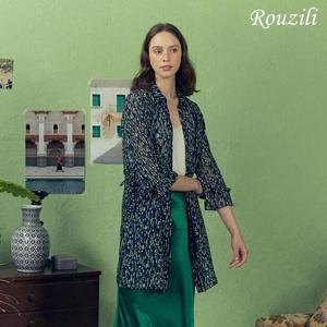 [마르조][로질리][1종]자카드 쉬폰 블라우스_네이비