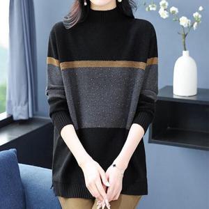 [몽벨리즈]헤이즐배색롱니트 mde2301773