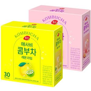 동서 애사비 콤부차 레몬 라임 30T+피치패션푸릇30T