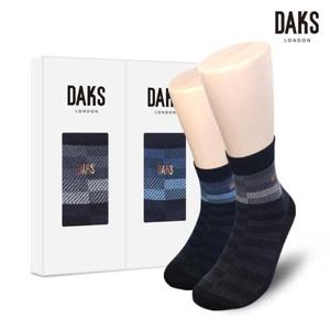 [닥스ACC]닥스양말 신사2족 선물세트 면후다중목 삼단배색 24810