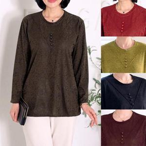 [엄마옷 로즈맘] 차연단추장식라운드티셔츠