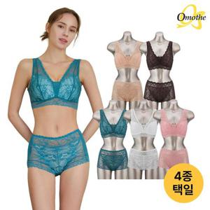 [오모떼]오모떼 라이크라 텐션업 그레이스 핏 브라팬티 4종세트/택일