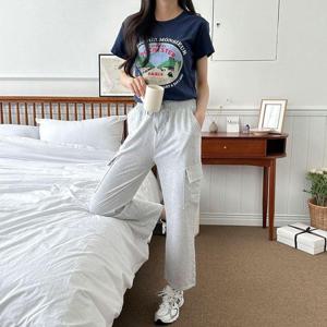 리챈스 면 카고 일자팬츠 핫템