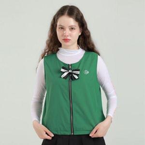 [지니골프]리본브로치 집업 베스트