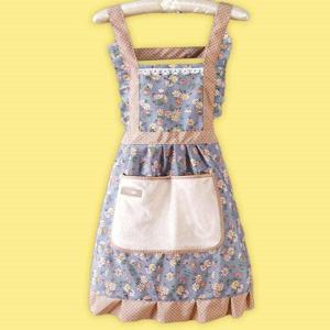 카페앞치마 블루 앞치마 꽃집 방수앞치마 주방 예쁜 프릴 방수