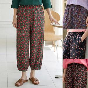 [엄마옷 로즈맘] 온화꽃나염밴딩바지