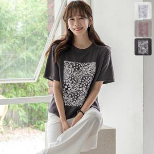 나브 페이즐리 반팔 티셔츠