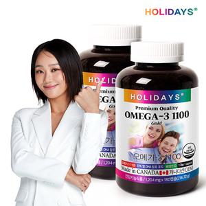 [홀리데이즈] 오메가-3 1100 혈행관리 180캡슐 x 2병 (총12개월분)