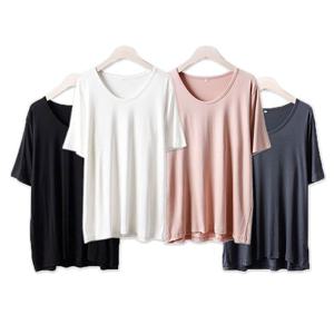 빅사이즈 티셔츠 심플 유넥 무지 반팔티 L197062