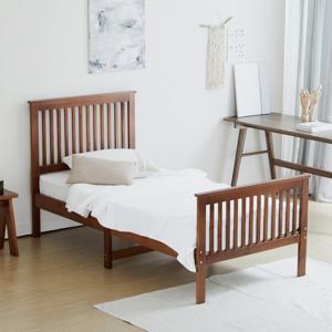 [베스트리빙]테디 원목 일인용 싱글 침대(독립매트리스포함) 4colors