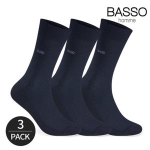 바쏘옴므 남성 조직패턴 자수로고 캐주얼 정장 장목양말 3P_NY