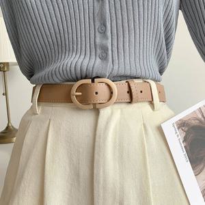 [루즈루나] 오라 여자 D 금장 버클 정장 포인트 가죽 바지 벨트