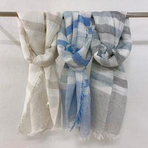 [애슬릿] 스트라이프 여름 린넨 롱 얇은 스카프 머플러