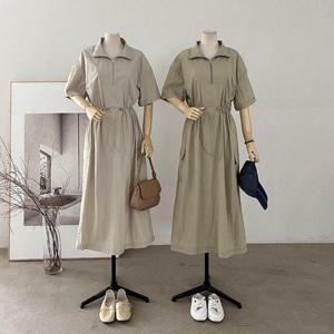 [옷자락]여자 여름 아노락 나일론 장마룩 반팔 롱 원피스