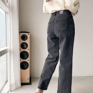 [VY] 여자 속밴딩 블랙진 일자와이드 코지 진 청바지