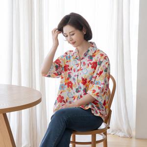 엄마옷 마담4060 봄셔츠데이지꽃남방-QBL2404075-