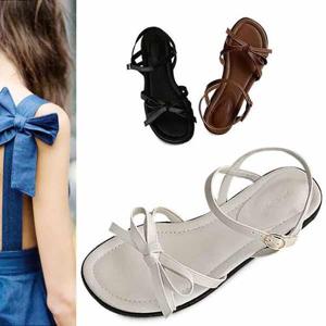 [카미엣뮤즈]리본 스트랩 플랫 샌들_KM21s350