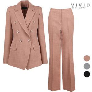 [비비드 시크릿가너]SET 여성 애니 더블 정장 자켓+부츠컷팬츠 세트