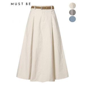 [머스트비]스카치 벨트세트 플레어 롱스커트