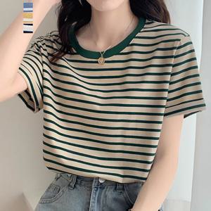 [페이릿] [~77까지]제피 스트라이프 라운드넥 티셔츠