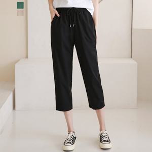 [퀸이즈] 쿨링 7부 스판 밴딩 팬츠