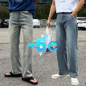 [클라쓰업]클로 남자 여름 아이스 쿨링 반밴딩 스판 데님 청바지