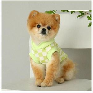 D11 애견 여름옷 체스 데일리 후드 그린 WFI198P