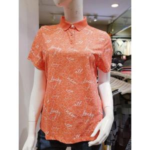 [올포유]여성-활동성 좋고 쿨감 느껴지는 폴리혼방 소재/스카시조직 요꼬에리 포인트 반팔 티셔츠-WTPN42..