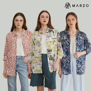 [마르조][1종]포인트패턴 아우터 블라우스QBMFB026