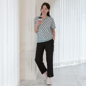 여성 여름 자카드 인견 밴딩 반팔 티셔츠 빅사이즈 엄마옷